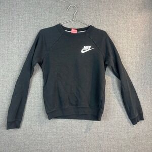 Nike Sweatshirt Women's XS Black Pullover Long Sleeve‎ Logo Activewear